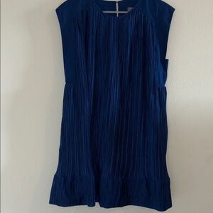 Anthropologie Blue Pleated Midi Dress